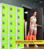 Steel Storage Locker, 6 Compartment, 12 x 12 x 72, Green