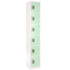Steel Storage Locker, 6 Compartment, 12 x 12 x 72, Misty Green