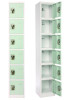 Steel Storage Locker, 6 Compartment, 12 x 12 x 72, Misty Green