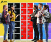 Steel Storage Locker, 6 Compartment, 12 x 12 x 72, Red