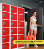 Steel Storage Locker, 6 Compartment, 12 x 12 x 72, Red