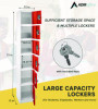Steel Storage Locker, 6 Compartment, 12 x 12 x 72, Red