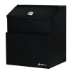 Wall Mountable Steel Suggestion Secure Drop Box With Key, 7 x 6 x 8.5, Stainless Steel 304, Black