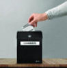 Wall Mountable Steel Suggestion Secure Drop Box With Key, 7 x 6 x 8.5, Stainless Steel 304, Black