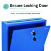 Large Size Steel Multi-Purpose Secure Drop Box, 12 x 3 x10, Blue
