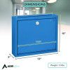 Large Size Steel Multi-Purpose Secure Drop Box, 12 x 3 x10, Blue