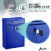 Large Ultimate Secure Drop Box Wall Mounted Mail Box, 11.2 x 4.7 x 16.2, Blue