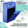 Large Ultimate Secure Drop Box Wall Mounted Mail Box, 11.2 x 4.7 x 16.2, Blue