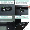 Medium Secure Drop Box Wall Mounted Locking Mail Box With Key And Combination Lock, 10.51 x 4.72 x 12, Black