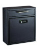 Medium Secure Drop Box Wall Mounted Locking Mail Box With Key And Combination Lock, 10.51 x 4.72 x 12, Black