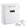 Medium Secure Drop Box Wall Mounted Locking Mail Box With Key And Combination Lock, 10.51 x 4.72 x 12, White