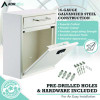 Medium Secure Drop Box Wall Mounted Locking Mail Box With Key And Combination Lock, 10.51 x 4.72 x 12, White