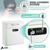 Medium Secure Drop Box Wall Mounted Locking Mail Box With Key And Combination Lock, 10.51 x 4.72 x 12, White