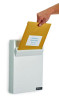 Large Wall Mounted Weatherproof Steel Secure Drop Box, 11 x 2.4 x 16, White