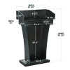 Wood Stand-Up Podium Lectern Speaker Stand With Drawer And Storage Area, 27.55 x 14 x 43.3, Black
