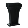 Wood Stand-Up Podium Lectern Speaker Stand With Drawer And Storage Area, 27.55 x 14 x 43.3, Black