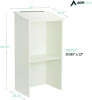 Wood Stand-Up Podium Lectern Speaker Stand, 23 x 15 x 45.8, White
