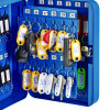 Steel Secure Key Cabinet With Key Lock, 48-Key, 7.1 x 3.1 x 10, Stainless Steel 304, Blue