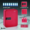 Steel Heavy-Duty Key Cabinet With Combination Lock, 30-Key, 6.4 x 3 x 8, Stainless Steel 304, Red