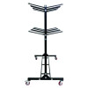 Steel Folding Chair Two-Tier Utility Cart, Metal, 1,000 Lb Capacity, 33 x 65 x 68.5, Black