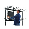 Steel Folding Chair Two-Tier Utility Cart, Metal, 1,000 Lb Capacity, 33 x 65 x 68.5, Black