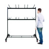 Steel Folding Chair Two-Tier Utility Cart, Metal, 1,000 Lb Capacity, 33 x 65 x 68.5, Black
