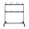 Steel Folding Chair Two-Tier Utility Cart, Metal, 1,000 Lb Capacity, 33 x 65 x 68.5, Black