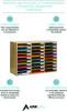 Wooden 27 Compartment Literature Organizer, 27 Sections, Letter Size, 31.49 x 11.81 x 21.65, Medium Oak
