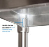 Stainless Steel Flat Top Work Tables, 96w x 30d x 36h, Silver, 2/Pallet