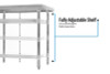 Stainless Steel 5" Riser Top Tables, 60w x 30d x 39.75h, Silver, 2/Pallet