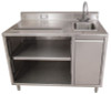 Stainless Steel Beverage Table With Right Sink, Rectangular, 30" x 48" x 41.5", Silver Top, Silver Base/Legs