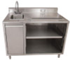 Stainless Steel Beverage Table With Left Sink, Rectangular, 30" x 72" x 41.5", Silver Top, Silver Base/Legs
