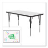 Dry-Erase Markerboard Activity Tables, Rectangular, 48" x 24" x 19" To 29", White Top, Black Legs, 4/Pallet