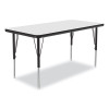 Dry-Erase Markerboard Activity Tables, Rectangular, 48" x 24" x 19" To 29", White Top, Black Legs, 4/Pallet