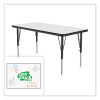 Markerboard Activity Tables, Rectangular, 60" x 24" x 19" To 29", White Top, Black Legs, 4/Pallet
