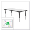 Markerboard Activity Tables, Rectangular, 60" x 30" x 19" To 29", White Top, Black Legs, 4/Pallet