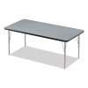 Adjustable Activity Table, Rectangular, 60" x 30" x 19" To 29", Granite Top, Black Legs, 4/Pallet