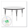 Dry Erase Markerboard Activity Tables, Round, 42" x 19" To 29", White Top, Black Legs, 4/Pallet
