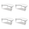 Markerboard Activity Table, Kidney Shape, 72" x 48" x 19" To 29", White Top, Black Legs, 4/Pallet