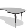 Adjustable Activity Tables, Kidney Shaped, 72" x 48" x 19" To 29", Gray Top, Black Legs, 4/Pallet