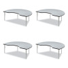 Adjustable Activity Tables, Kidney Shaped, 72" x 48" x 19" To 29", Gray Top, Black Legs, 4/Pallet