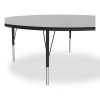Height Adjustable Activity Table, Round, 60" x 19" To 29", Gray Granite Top, Black Legs, 4/Pallet
