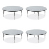 Height Adjustable Activity Table, Round, 60" x 19" To 29", Gray Granite Top, Black Legs, 4/Pallet