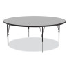 Height Adjustable Activity Table, Round, 60" x 19" To 29", Gray Granite Top, Black Legs, 4/Pallet