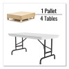 Adjustable Folding Table, Rectangular, 48" x 24" x 22" To 32", Gray Granite Top, Black Legs, 4/Pallet