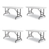 Adjustable Folding Table, Rectangular, 48" x 24" x 22" To 32", Gray Granite Top, Black Legs, 4/Pallet