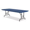 Adjustable Folding Tables, Rectangular, 60" x 30" x 22" To 32", Blue Top, Black Legs, 4/Pallet