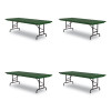 Adjustable Folding Tables, Rectangular, 60" x 30" x 22" To 32", Green Top, Black Legs, 4/Pallet