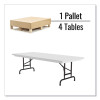 Adjustable Folding Tables, Rectangular, 72" x 30" x 22" To 32", Gray Granite Top, Black Legs, 4/Pallet