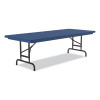 Adjustable Folding Tables, Rectangular, 72" x 30" x 22" To 32", Blue Top, Black Legs, 4/Pallet